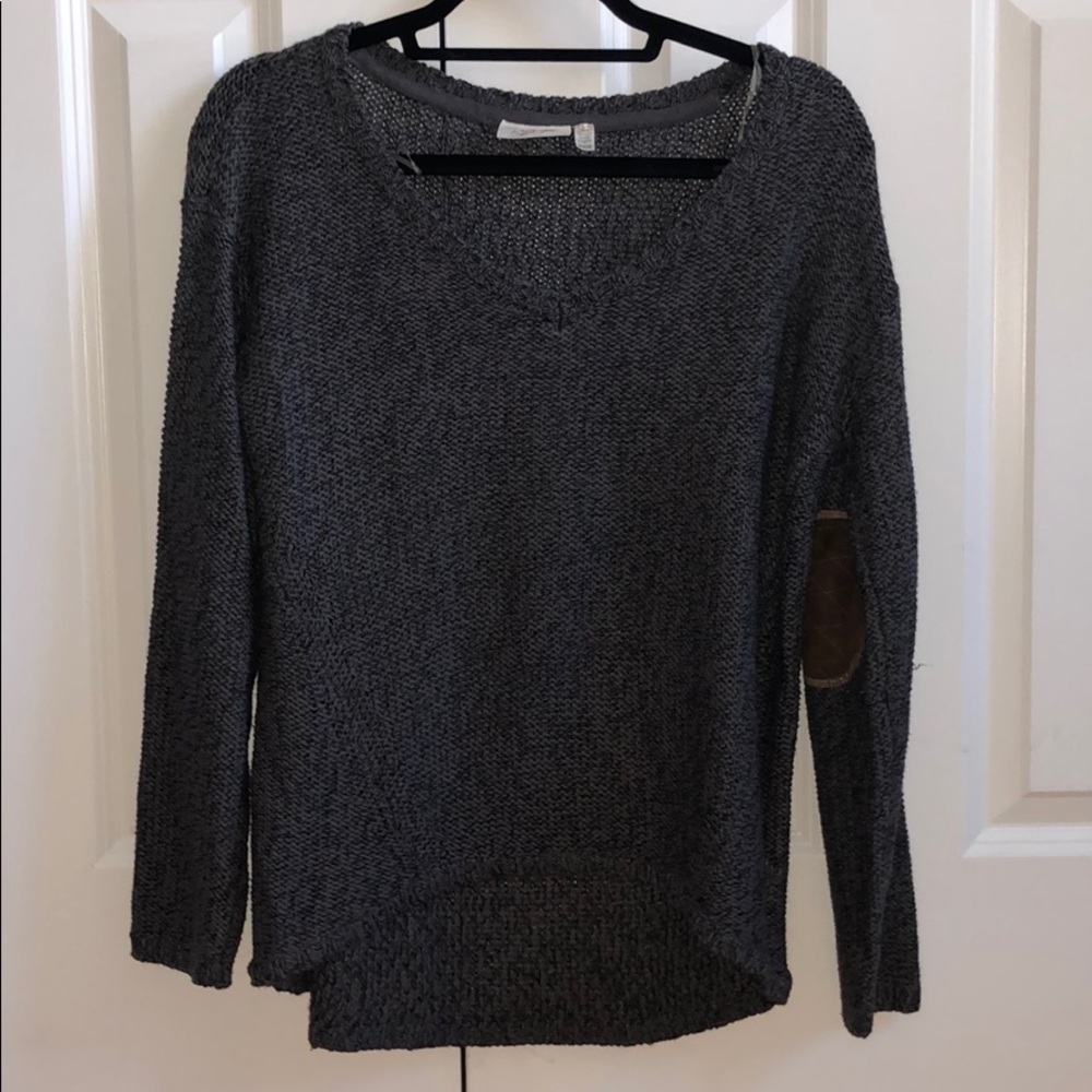 Dark gray sweater with elbow patches
